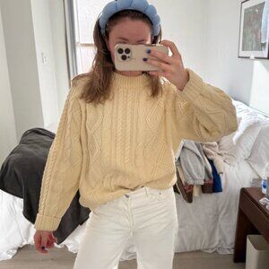 Vintage Cream Cable Knit Oversized Sweater